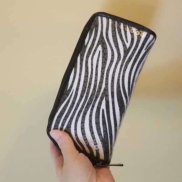 Handbags - Zebra print sequin covered wallet NWT